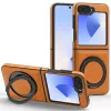 Coque Samsung Galaxy Z Flip7 FE / Z Flip 6 Anneau Rotatif Cuir Magnetique