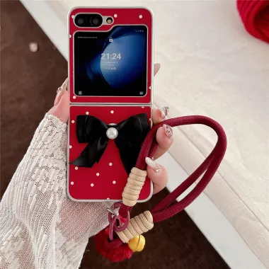 Coque Samsung Galaxy Z Flip 7 FE / Z Flip 6 Noeud Papillon a Pois