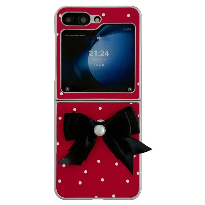 Coque Samsung Galaxy Z Flip 7 FE / Z Flip 6 Noeud Papillon a Pois