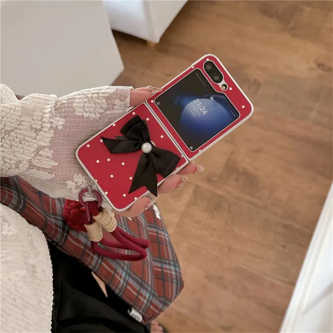 Coque Samsung Galaxy Z Flip 7 FE / Z Flip 6 Noeud Papillon a Pois