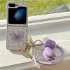 Coque Samsung Galaxy Z Flip 7 FE / Z Flip 6 Papillon Brode Bracelet Tulipes
