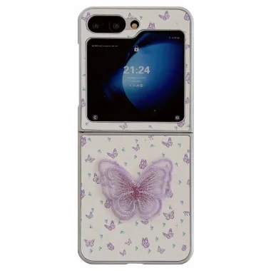 Coque Samsung Galaxy Z Flip 7 FE / Z Flip 6 Papillon Brode Bracelet Tulipes