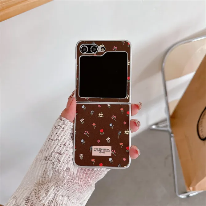 Coque Samsung Galaxy Z Flip 7 FE / Z Flip 6 Fleurs des Champs Dragonne Detachable