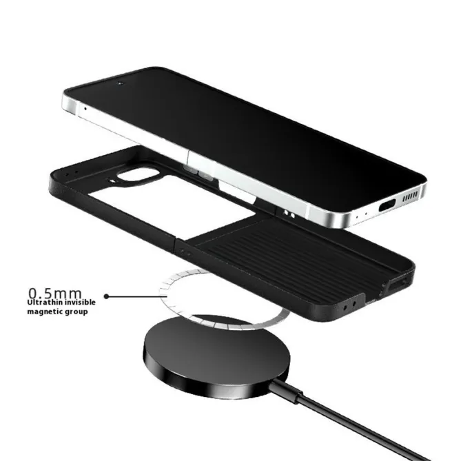 Coque Samsung Galaxy Z Flip7 FE / Z Flip6 Bicolore Tisse et Fibre de Carbone