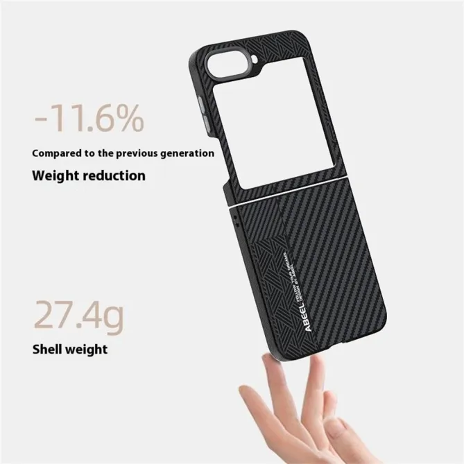 Coque Samsung Galaxy Z Flip7 FE / Z Flip6 Bicolore Tisse et Fibre de Carbone