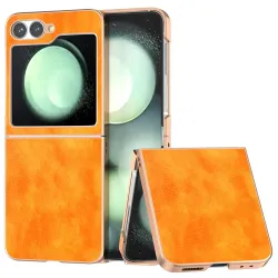 Coque Samsung Galaxy Z Flip7 FE / Z Flip6 Litchi Finition Metallique
