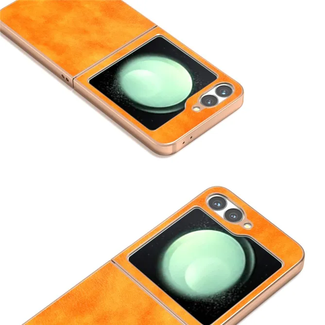 Coque Samsung Galaxy Z Flip7 FE / Z Flip6 Litchi Finition Metallique