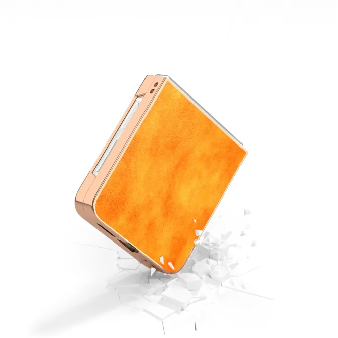 Coque Samsung Galaxy Z Flip7 FE / Z Flip6 Litchi Finition Metallique