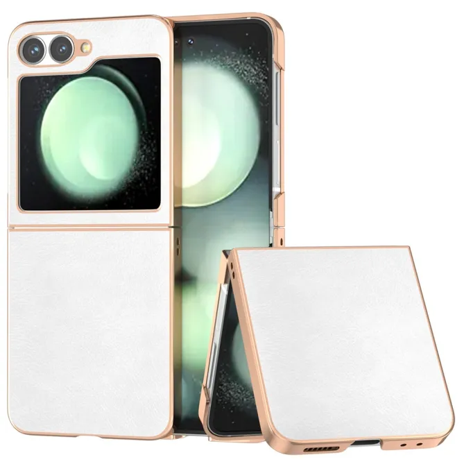 Coque Samsung Galaxy Z Flip7 FE / Z Flip6 Litchi Finition Metallique