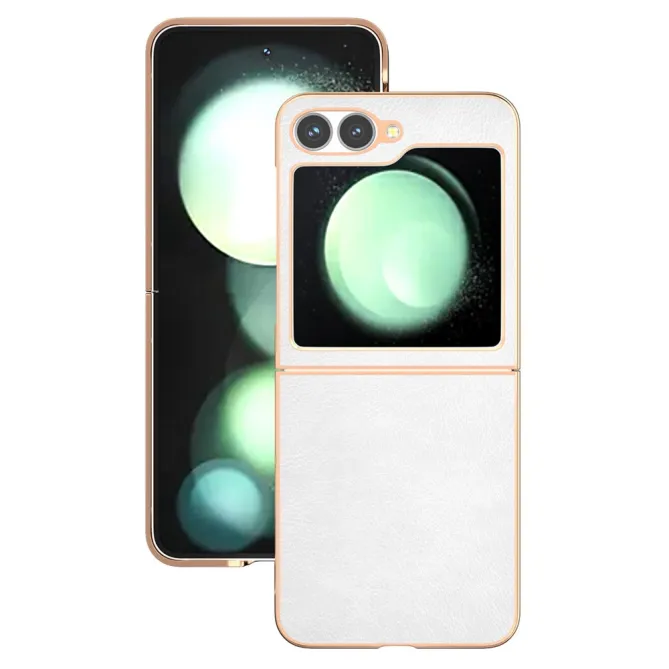 Coque Samsung Galaxy Z Flip7 FE / Z Flip6 Litchi Finition Metallique