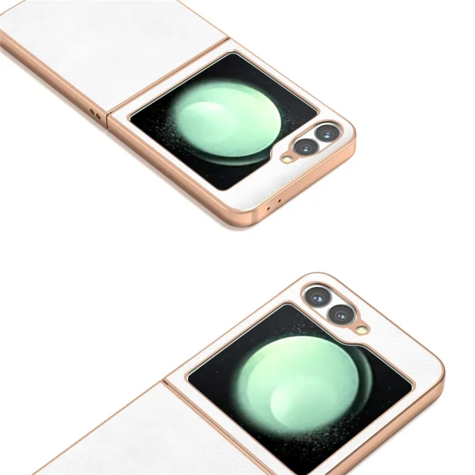 Coque Samsung Galaxy Z Flip7 FE / Z Flip6 Litchi Finition Metallique