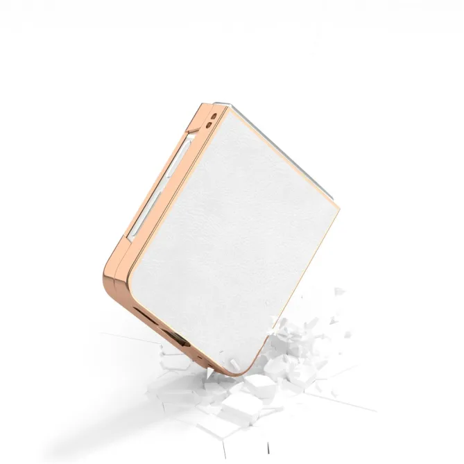 Coque Samsung Galaxy Z Flip7 FE / Z Flip6 Litchi Finition Metallique