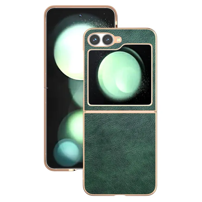 Coque Samsung Galaxy Z Flip7 FE / Z Flip6 Litchi Finition Metallique