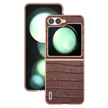 Coque Samsung Galaxy Z Flip 7 FE / Z Flip 6 Cuir Veritable Texture Croco