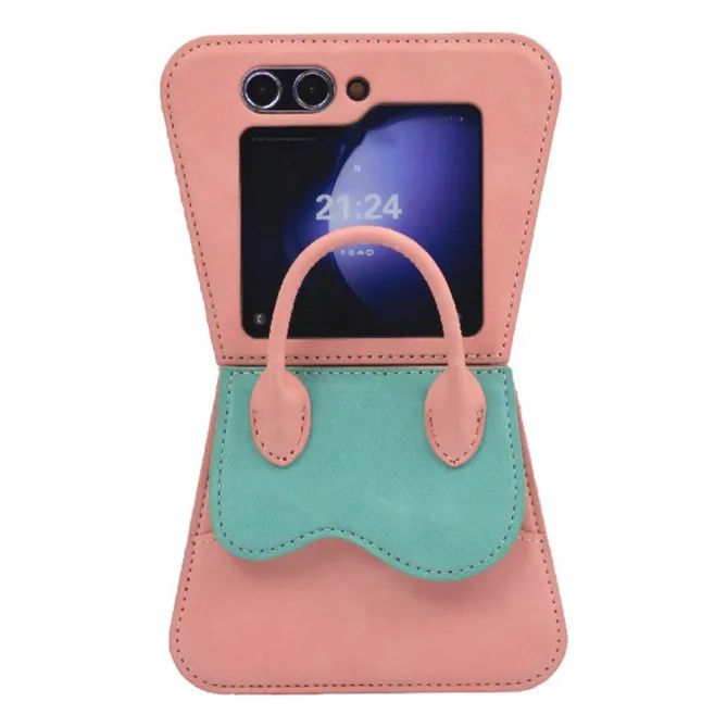 Sacoche Samsung Galaxy Z Flip 7 FE / Z Flip 6 Sac a Main Bicolore avec Poignee