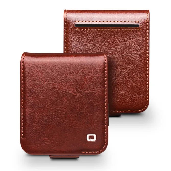 Coque Portefeuille Samsung Galaxy Z Flip 7 FE / Z Flip 6 Cuir Veritable Fermeture Magnetique