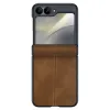 Coque Samsung Galaxy Z Flip 7 FE / Z Flip 6 Simili Cuir Verre Trempe Inclus