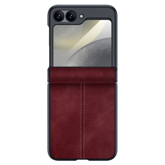 Coque Samsung Galaxy Z Flip 7 FE / Z Flip 6 Simili Cuir Verre Trempe Inclus