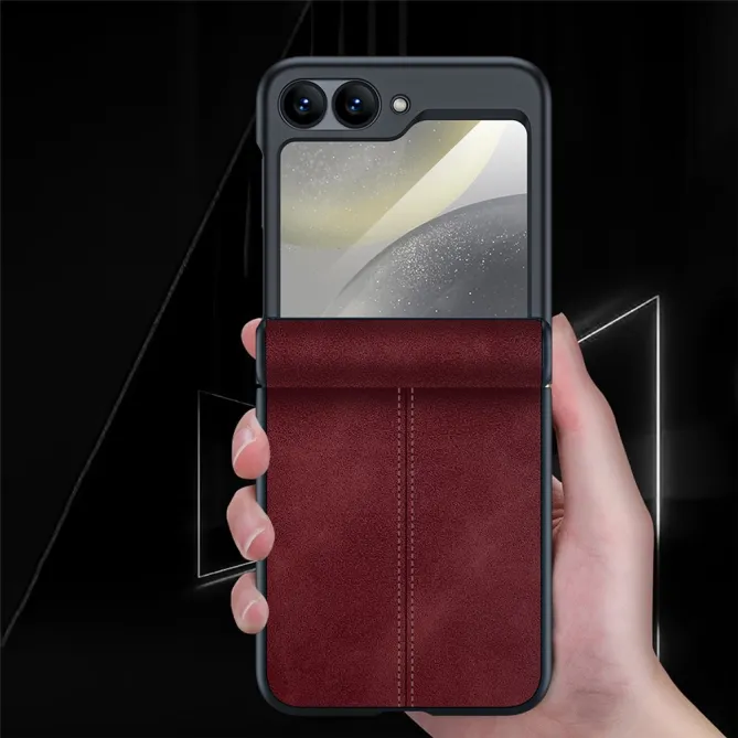 Coque Samsung Galaxy Z Flip 7 FE / Z Flip 6 Simili Cuir Verre Trempe Inclus