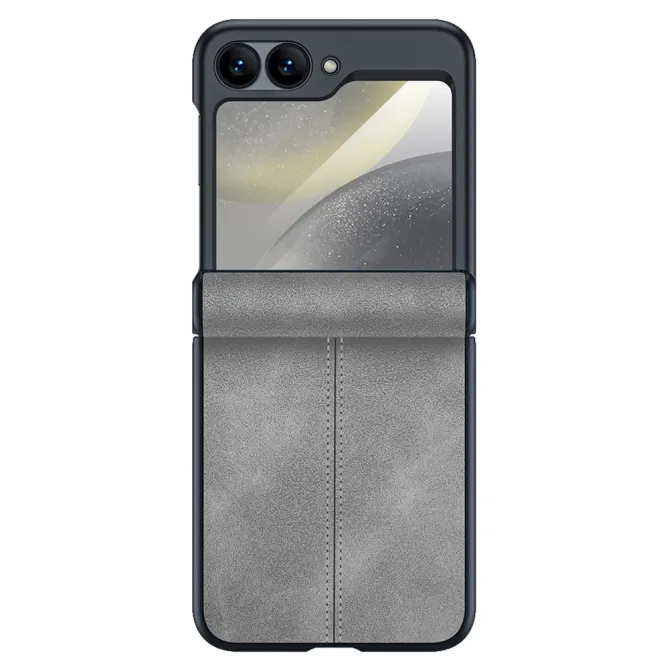 Coque Samsung Galaxy Z Flip 7 FE / Z Flip 6 Simili Cuir Verre Trempe Inclus