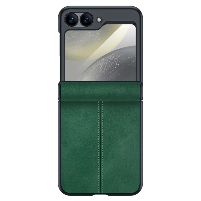 Coque Samsung Galaxy Z Flip 7 FE / Z Flip 6 Simili Cuir Verre Trempe Inclus