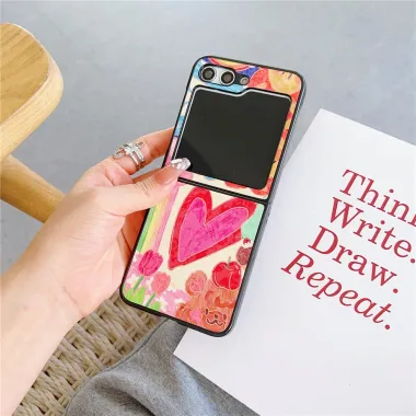 Coque Samsung Galaxy Z Flip 7 FE / Z Flip 6 Illustration Coeur Effet Peinture