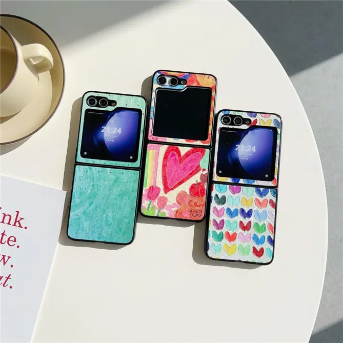 Coque Samsung Galaxy Z Flip 7 FE / Z Flip 6 Teinte Vert d'Eau Effet Ancien