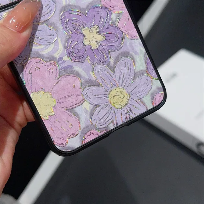 Coque Samsung Galaxy Z Flip 7 FE / Z Flip 6 Grandes Fleurs Mauve et Rose