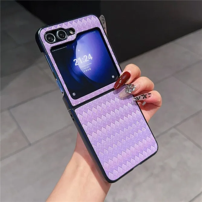 Coque Samsung Galaxy Z Flip 7 FE / Z Flip 6 / Z Flip 5 – Effet Holographique Quadrillé