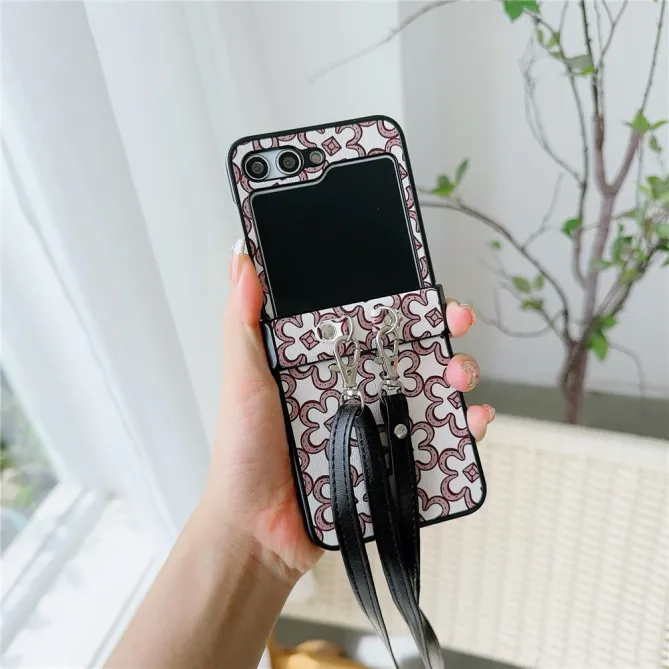 Coque Samsung Galaxy Z Flip 7 FE / Z Flip 6 Imprimé Monogramme avec Bandoulière