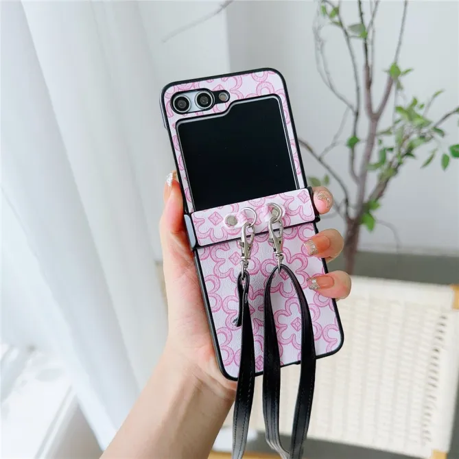 Coque Samsung Galaxy Z Flip 7 FE / Z Flip 6 Imprimé Monogramme avec Bandoulière