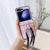 Coque Samsung Galaxy Z Flip 7 FE / Z Flip 6 Imprimé Vichy Fleuri avec Bandoulière