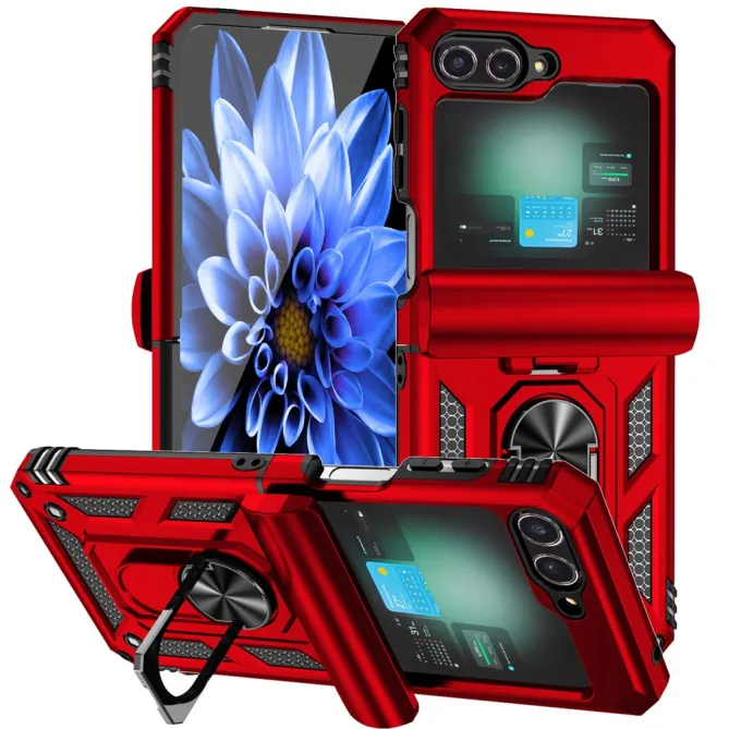 Coque Samsung Galaxy Z Flip 7 FE / Z Flip 6 Renforcée avec Anneau et Cache Caméra Coulissant