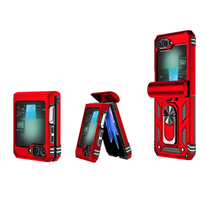 Coque Samsung Galaxy Z Flip 7 FE / Z Flip 6 Renforcée avec Anneau et Cache Caméra Coulissant