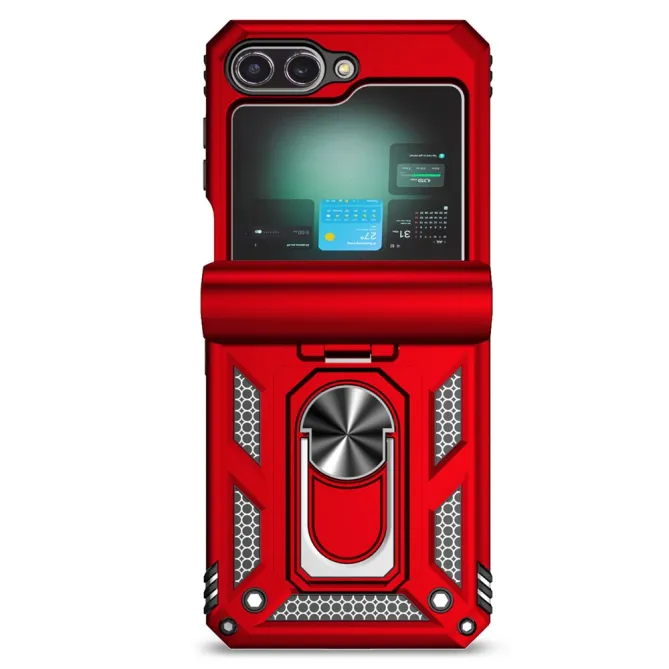 Coque Samsung Galaxy Z Flip 7 FE / Z Flip 6 Renforcée avec Anneau et Cache Caméra Coulissant
