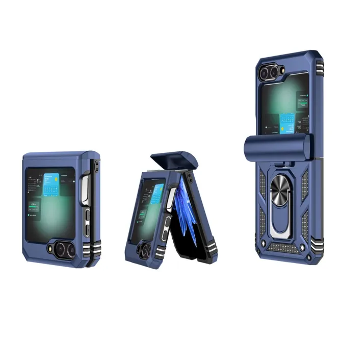 Coque Samsung Galaxy Z Flip 7 FE / Z Flip 6 Renforcée avec Anneau et Cache Caméra Coulissant