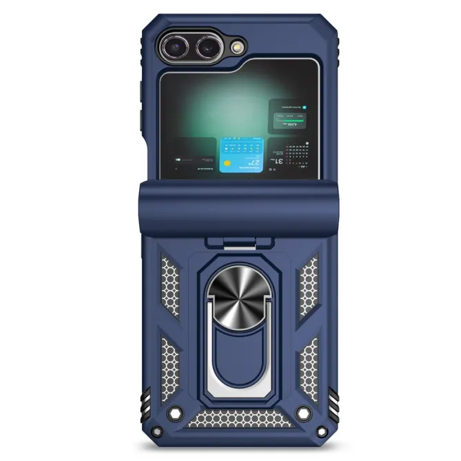 Coque Samsung Galaxy Z Flip 7 FE / Z Flip 6 Renforcée avec Anneau et Cache Caméra Coulissant
