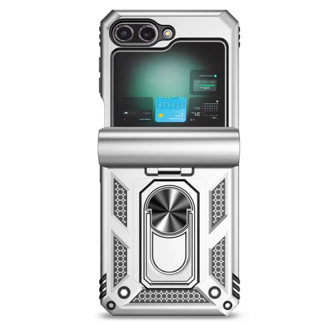 Coque Samsung Galaxy Z Flip 7 FE / Z Flip 6 Renforcée avec Anneau et Cache Caméra Coulissant