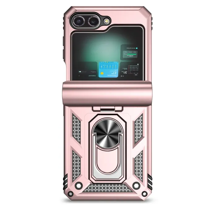 Coque Samsung Galaxy Z Flip 7 FE / Z Flip 6 Renforcée avec Anneau et Cache Caméra Coulissant