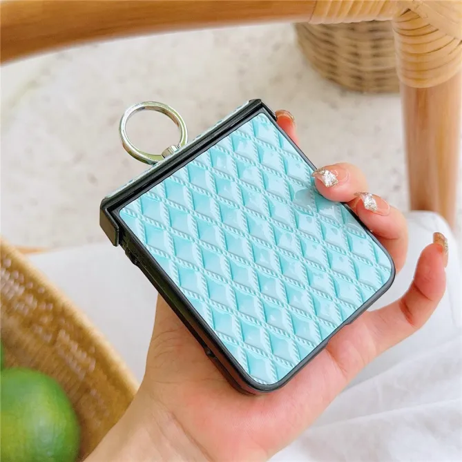 Coque Samsung Galaxy Z Flip 7 FE / Z Flip 6 Matelassée Losange avec Bague Support