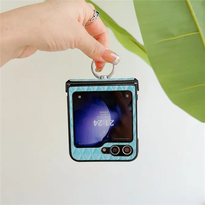 Coque Samsung Galaxy Z Flip 7 FE / Z Flip 6 Matelassée Losange avec Bague Support