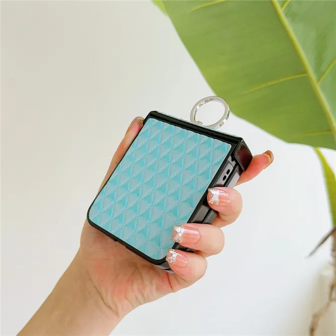 Coque Samsung Galaxy Z Flip 7 FE / Z Flip 6 Matelassée Losange avec Bague Support