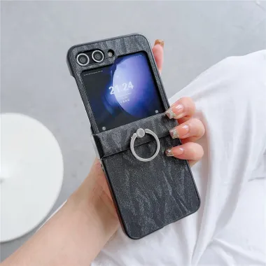 Coque Samsung Galaxy Z Flip 7 FE et Z Flip 6 Effet Zébré avec Bague Support