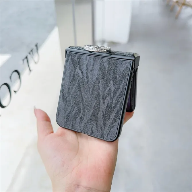 Coque Samsung Galaxy Z Flip 7 FE et Z Flip 6 Effet Zébré avec Bague Support