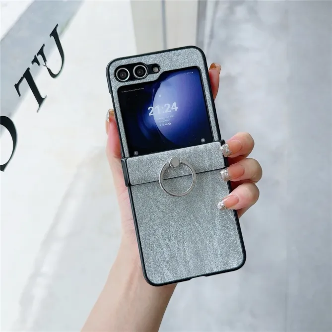 Coque Samsung Galaxy Z Flip 7 FE et Z Flip 6 Effet Zébré avec Bague Support