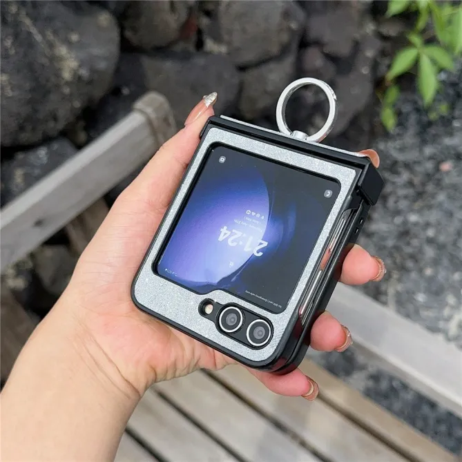Coque Samsung Galaxy Z Flip 7 FE et Z Flip 6 Effet Zébré avec Bague Support