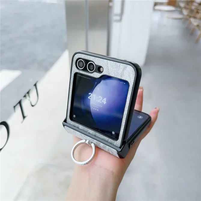 Coque Samsung Galaxy Z Flip 7 FE et Z Flip 6 Effet Zébré avec Bague Support