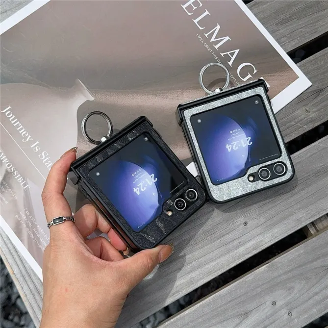 Coque Samsung Galaxy Z Flip 7 FE et Z Flip 6 Effet Zébré avec Bague Support