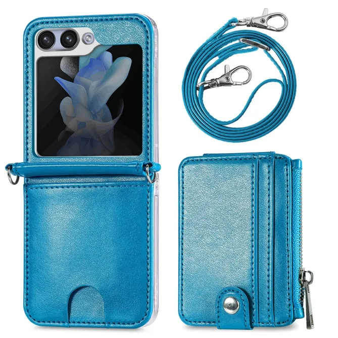 Coque Samsung Galaxy Z Flip 7 FE et Z Flip 6 Portefeuille Bandoulière