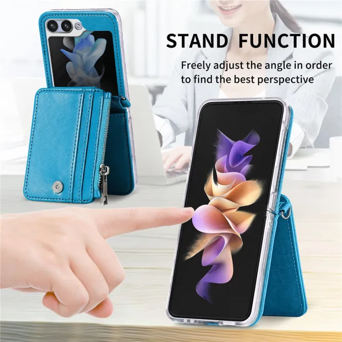 Coque Samsung Galaxy Z Flip 7 FE et Z Flip 6 Portefeuille Bandoulière